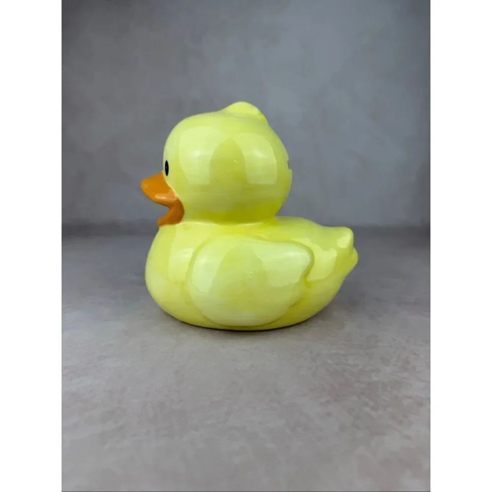 Vintage Y2K Ceramic Duck Coin Bank Rubber Ducky Piggy Bank